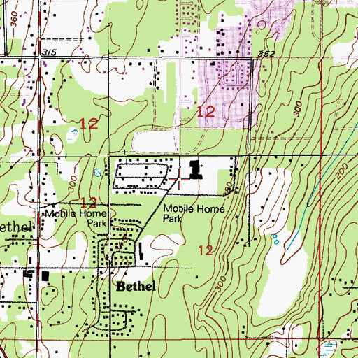 Topographic Map of Hidden Creek Elementary School, WA