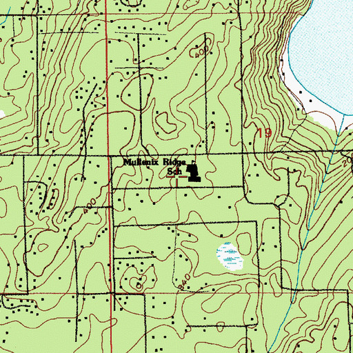 Topographic Map of Mullenix Ridge Elementary School, WA