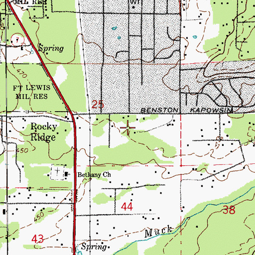 Topographic Map of Cougar Mountain Middle School, WA