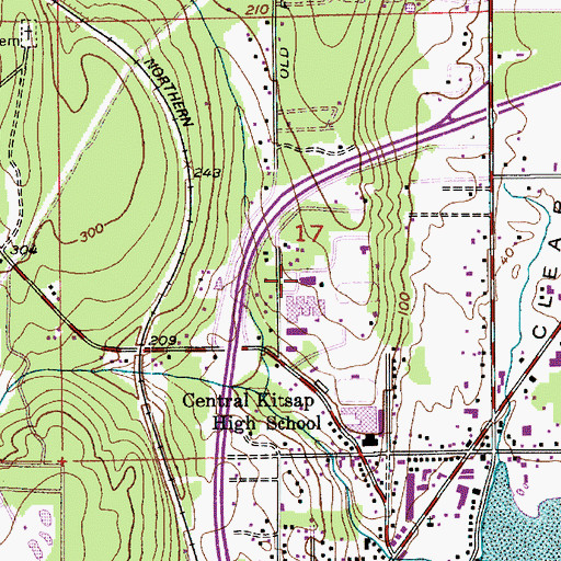 Topographic Map of New Frontiers Junior High School, WA