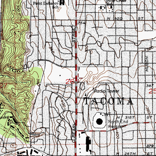 Topographic Map of Truman Middle School, WA
