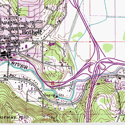 Topographic Map of University of Washington Bothell Campus Building 1, WA