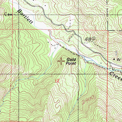 Topographic Map of Gold Point, CA