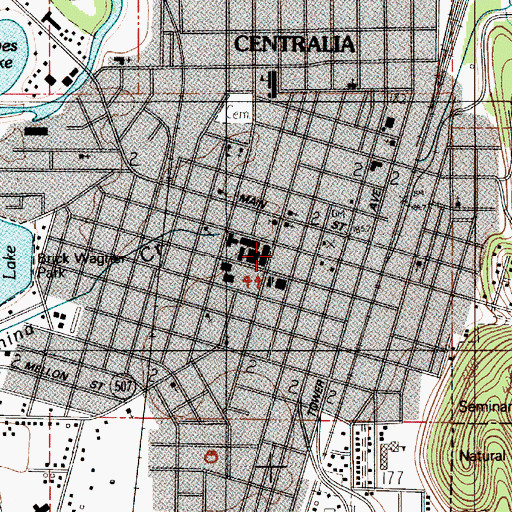 Topographic Map of Centralia College Parent Education / Early Childhood Education Building, WA