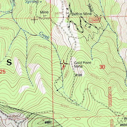 Topographic Map of Gold Point Mine, CA