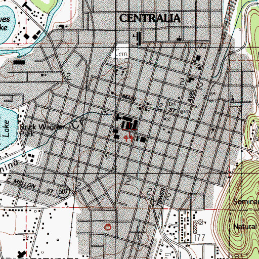 Topographic Map of Centralia College Child and Family Studies Building, WA