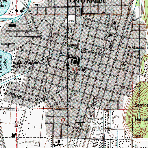Topographic Map of Centralia College Facilities Operations and Maintenance Building, WA
