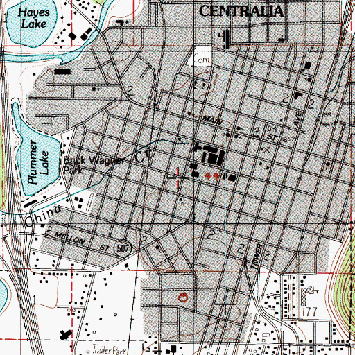 Topographic Map of Centralia College Health Science Annex, WA