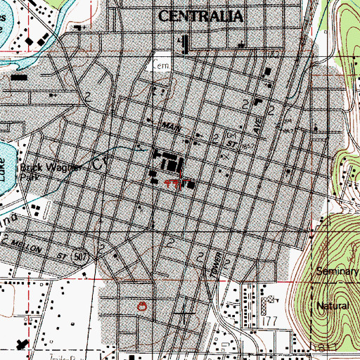 Topographic Map of Centralia College Laboratory Annex, WA