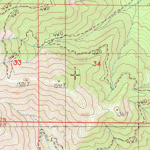 Topographic Map of Gold Reel Mine, CA