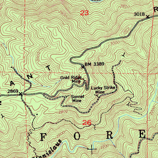 Topographic Map of Gold Ridge Mine, CA