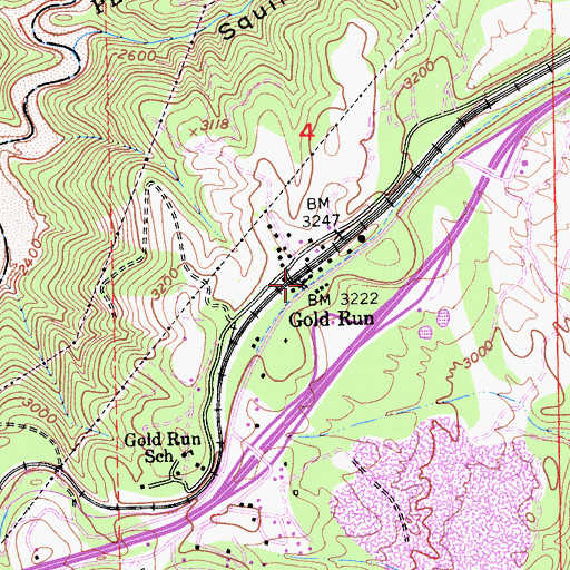 Topographic Map of Gold Run, CA