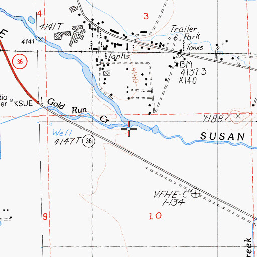 Topographic Map of Gold Run Creek, CA
