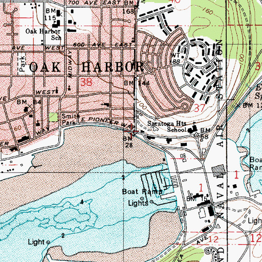 Topographic Map of Whidbey Island Campus Oak Hall, WA