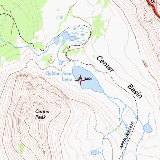 Topographic Map of Golden Bear Lake, CA