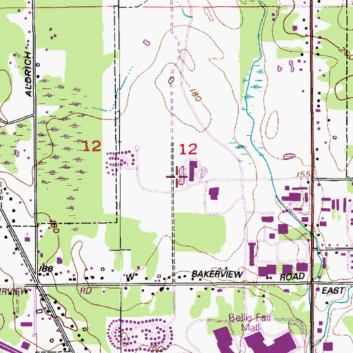 Topographic Map of Whatcom Community College Cascade Hall, WA