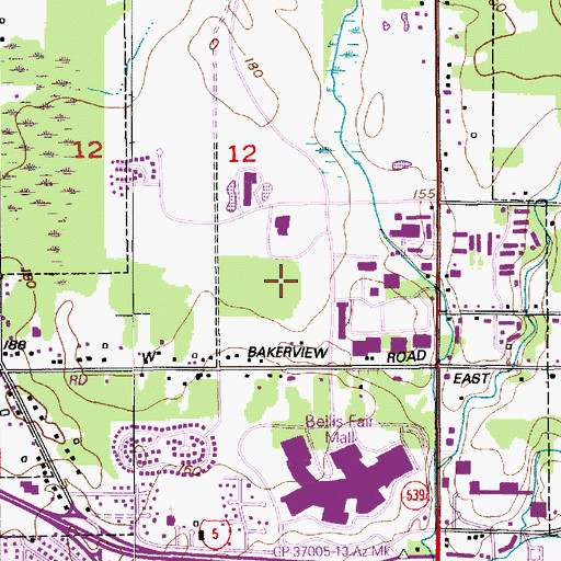 Topographic Map of Whatcom Community College Foundation Building, WA