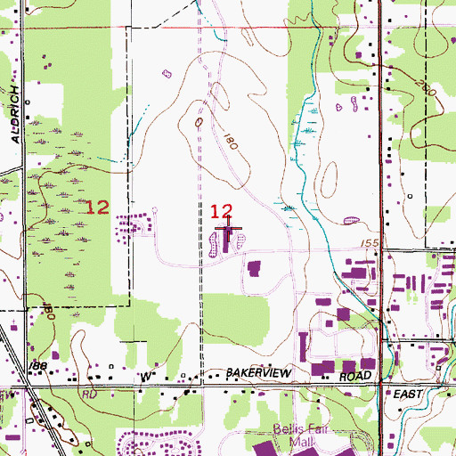 Topographic Map of Whatcom Community College Kelly Hall, WA