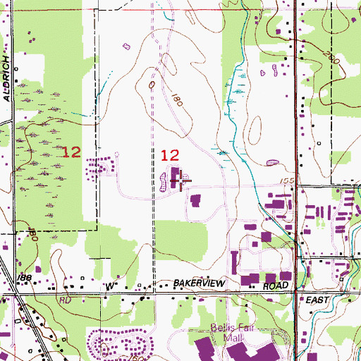 Topographic Map of Whatcom Community College Kutshan Hall, WA