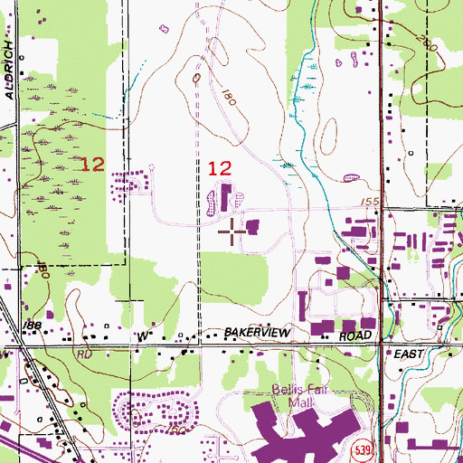 Topographic Map of Whatcom Community College Laidlaw Center, WA