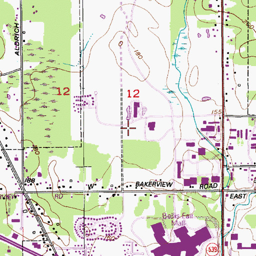 Topographic Map of Whatcom Community College Pavilion, WA