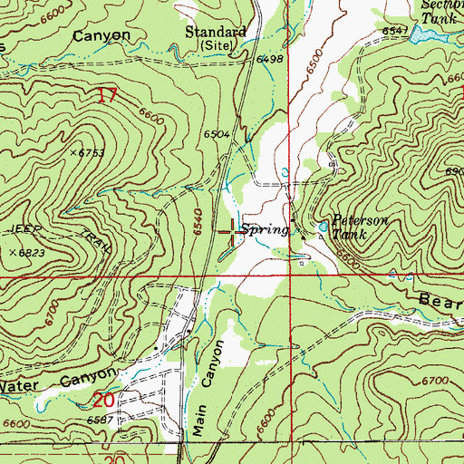 Topographic Map of Bear Canyon, AZ