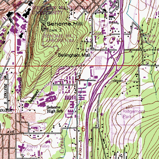 Topographic Map of Western Washington University Administrative Services Building B, WA