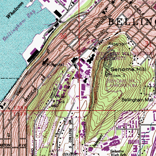 Topographic Map of Western Washington University Art Annex, WA