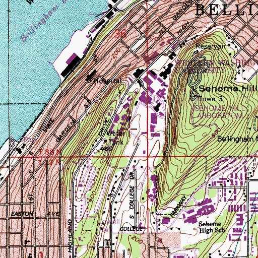 Topographic Map of Western Washington University Biology Building, WA