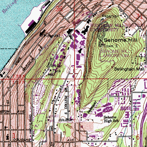 Topographic Map of Western Washington University Communications Facility, WA