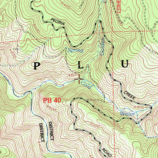 Topographic Map of Golden Creek, CA