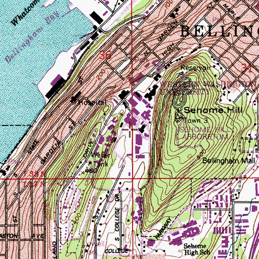 Topographic Map of Western Washington University Fine Arts Building, WA