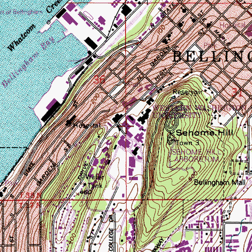 Topographic Map of Western Washington University Humanities Building, WA