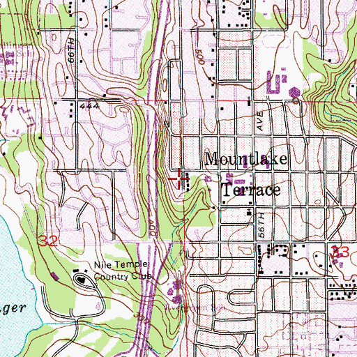 Topographic Map of Snohomish County Fire District 1 Mountlake Terrace Station 19, WA