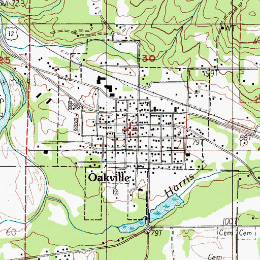Topographic Map of Grays Harbor Fire District 1 Station 1, WA