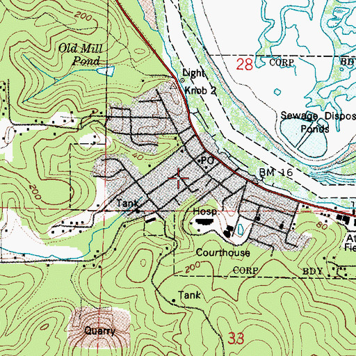 Topographic Map of City of South Bend Volunteer Fire Department, WA