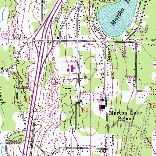Topographic Map of Snohomish County Fire District 1 Martha Lake Station 21, WA