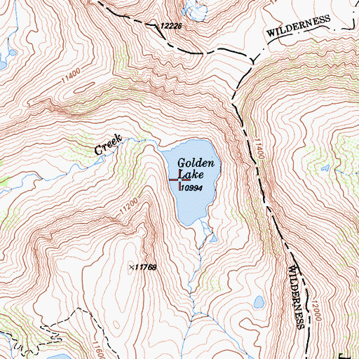 Topographic Map of Golden Lake, CA