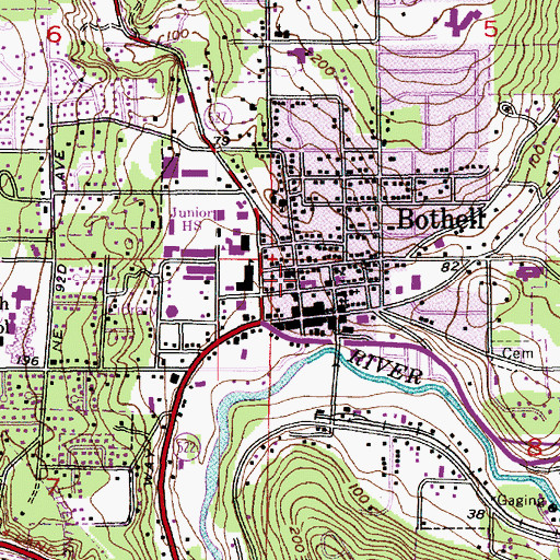 Topographic Map of Bothell Police Department, WA