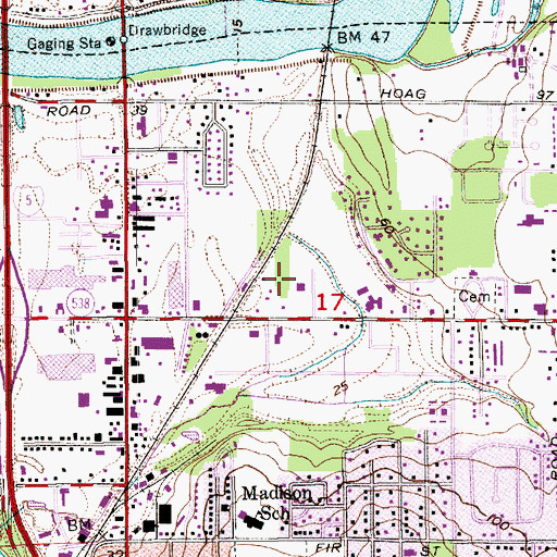 Topographic Map of Mount Vernon Police Department, WA