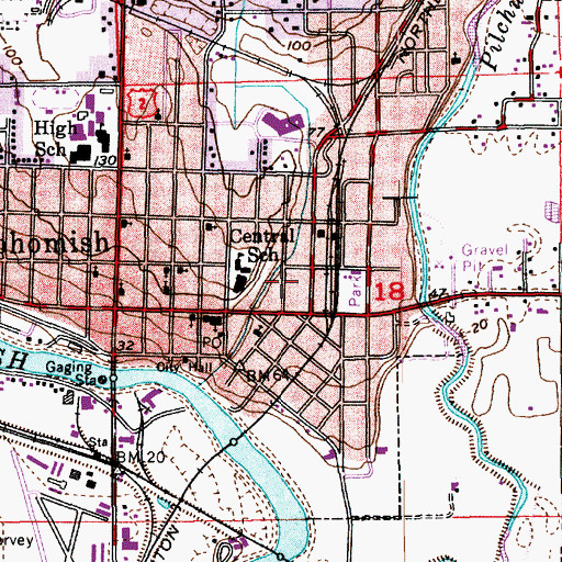 Topographic Map of Snohomish Police Department, WA