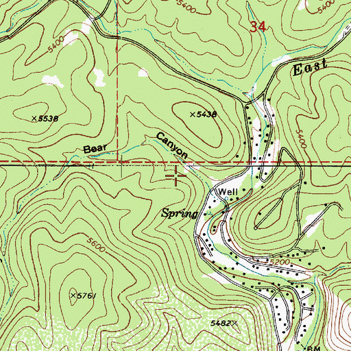 Topographic Map of Bear Canyon, AZ