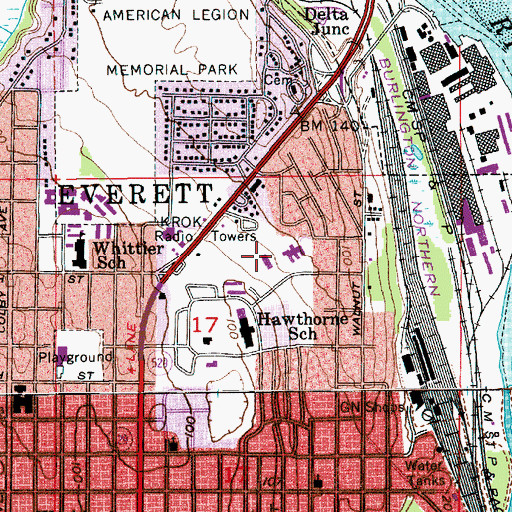 Topographic Map of Charles R Denney Juvenile Justice Center, WA