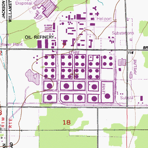 Topographic Map of Cherry Point Refinery, WA