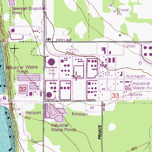 Topographic Map of Conoco Phillips Ferndale Refinery, WA