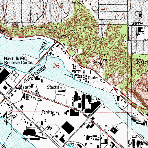 Topographic Map of Sound Refining - Tacoma Refinery, WA
