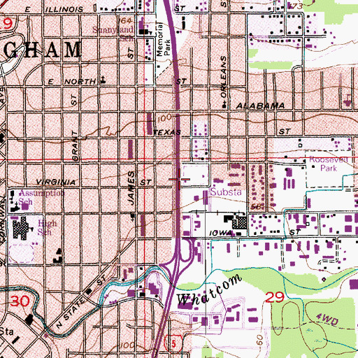 Topographic Map of Bellingham Substation, WA