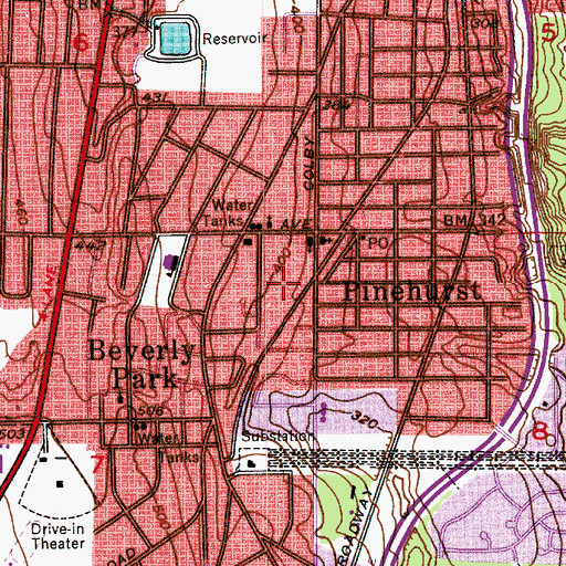 Topographic Map of Pinehurst Substation, WA