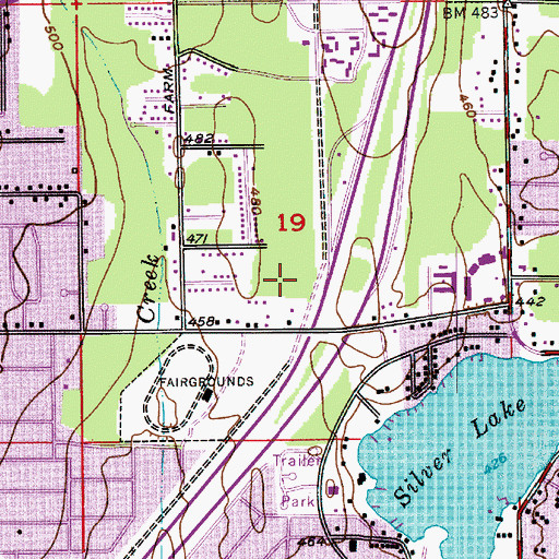 Topographic Map of Silver Lake Substation, WA