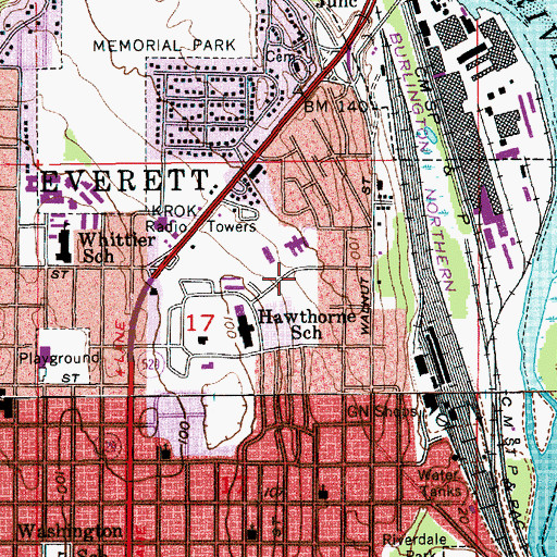 Topographic Map of Tenth Street Substation, WA